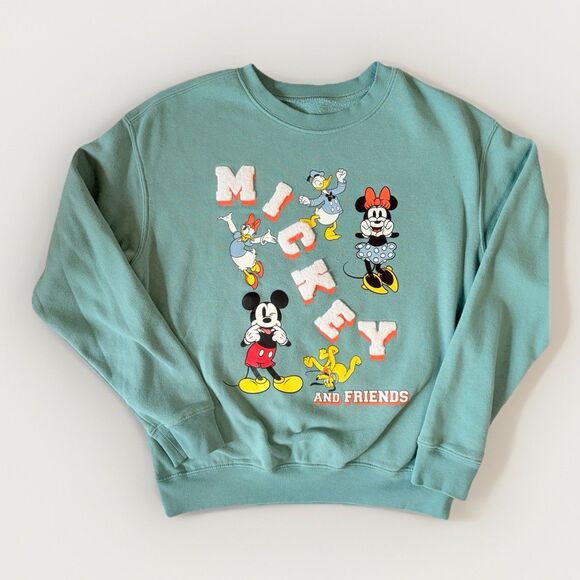 Hybrid Apparel Other - Hybrid Apparel Vintage Unisex Mickey & Friends Fleece Sweatshirt  Green Color M
